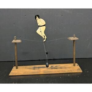 Folk Art Tightrope Walker High Wire Circus Memorabilia Vintage Handmade